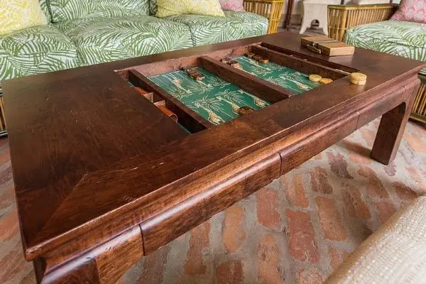 Rustic backgammon table