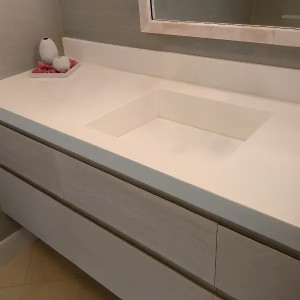 White oak floating vanity