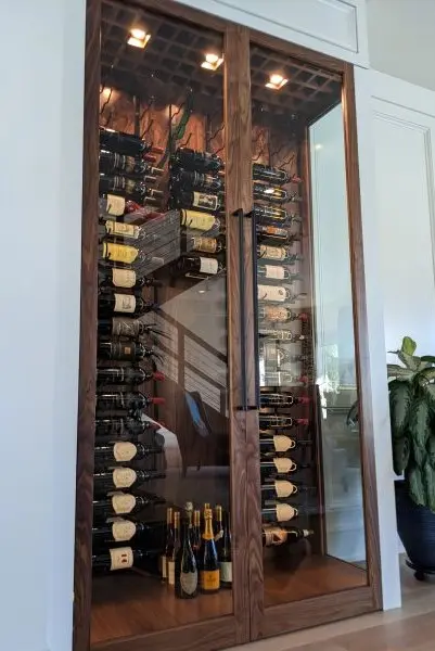 Walnut wine refrigerator